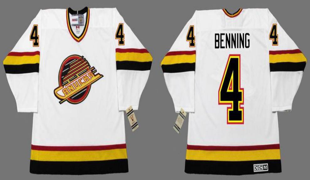 2019 Men Vancouver Canucks 4 Benning White CCM NHL jerseys